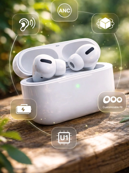 Simsiz Pods 2 Premium quloqchinlari,Iphone va Android uchun,sovg'a sifatida g'ilof