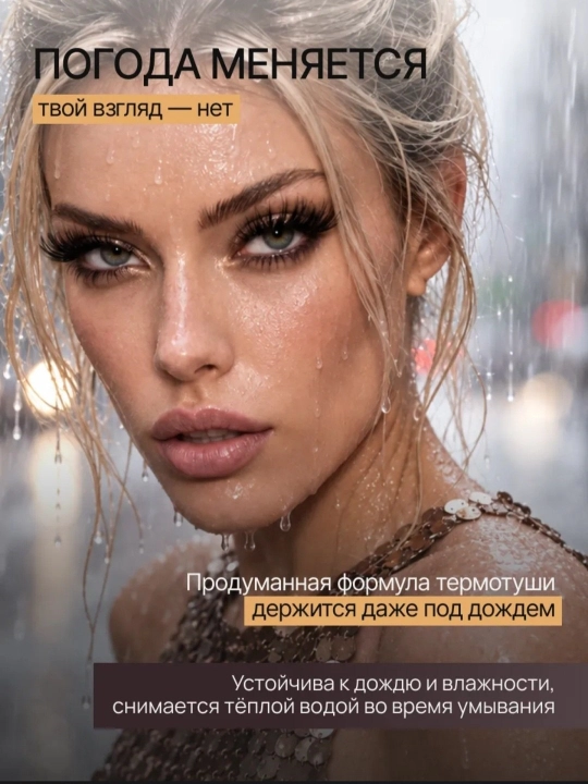 Тушь для ресниц, удлиняющая и придающая объём, чёрная, с алоэ, 10 г
