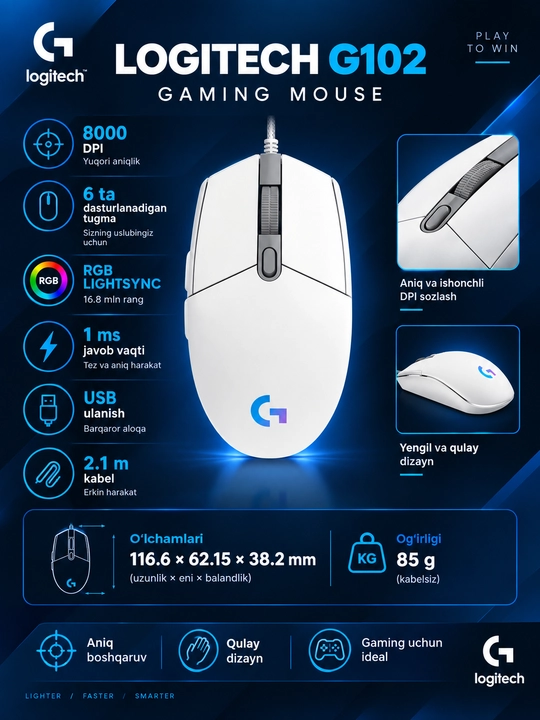 Sichqoncha Logitech G102