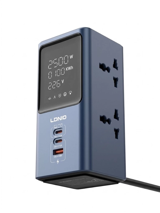 Сетевой фильтр LDNIO SC2 настольный, 4 розетки, быстрая зарядка Type-C 45W PD, удлинитель