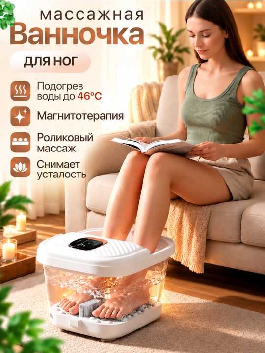 ACK, Oyoq vannachasi, oyoq massajchisi, gidromassaj vannasi, oyoq uchun spa, vannochka - 