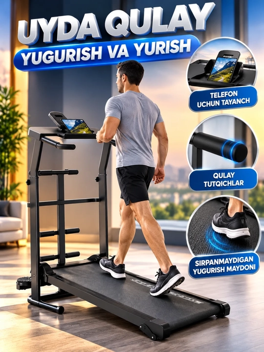 Yugurish yo‘lagi mexanik, uy uchun begovoy dorojka, 125×60×120 sm