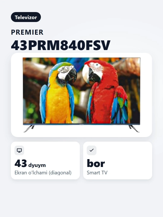 Смарт-телевизор Premier 43PRM840FSV 43"