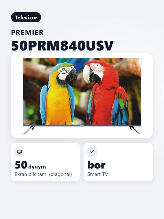 Смарт телевизор Premier 50PRM840USV 50"