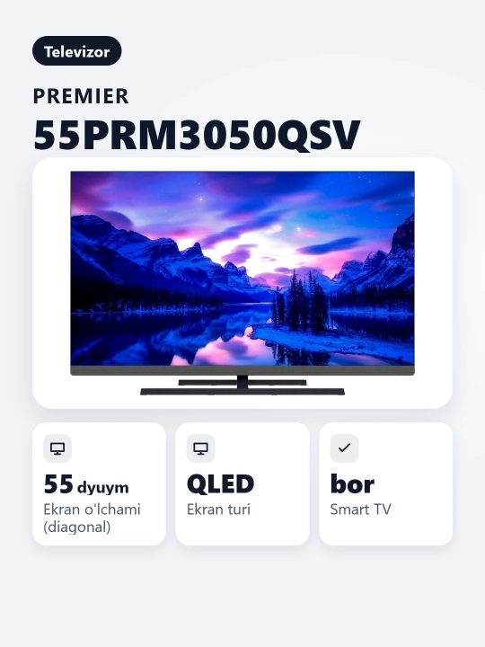 Смарт телевизор Premier 55PRM3050QSV 55