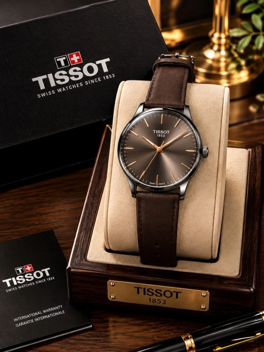 Мужские наручные часы Tissot 1853 — классические часы с кожаным ремешком - 