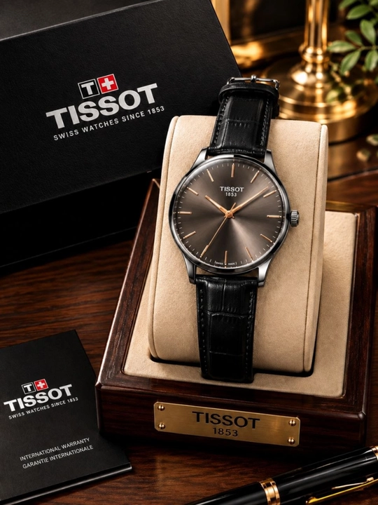 Мужские наручные часы Tissot 1853 — классические часы с кожаным ремешком - 