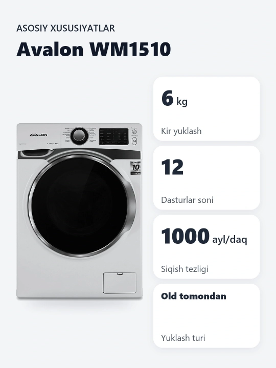 Стиральная машина Avalon AVL – WM 1510