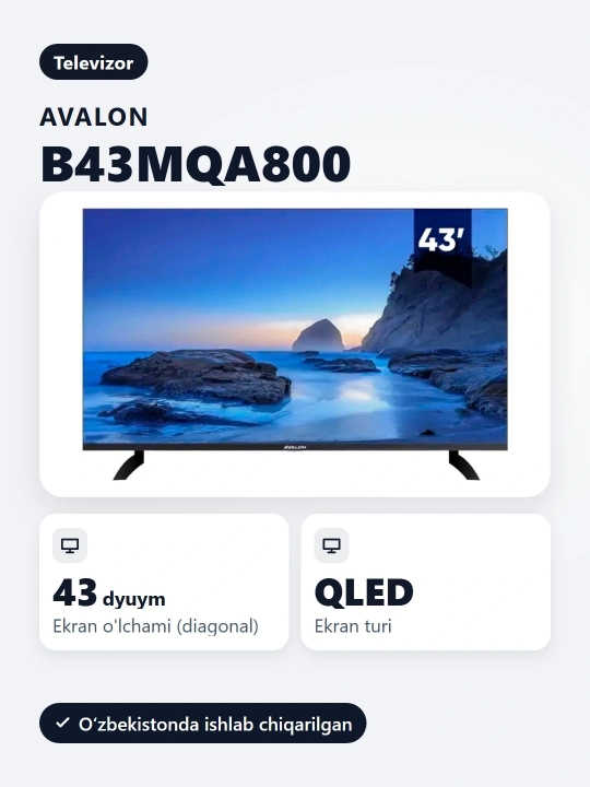 Телевизор Avalon B43MQA800 QLED