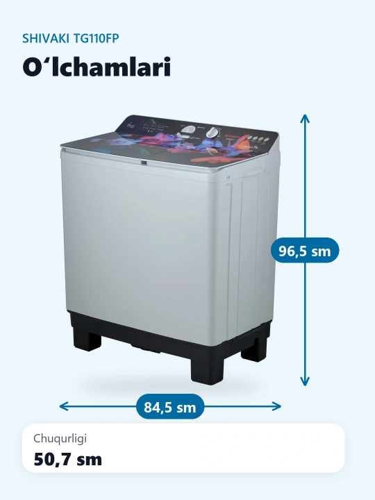 Стиральная машина полуавтомат Shivaki TG110FP, 6 кг