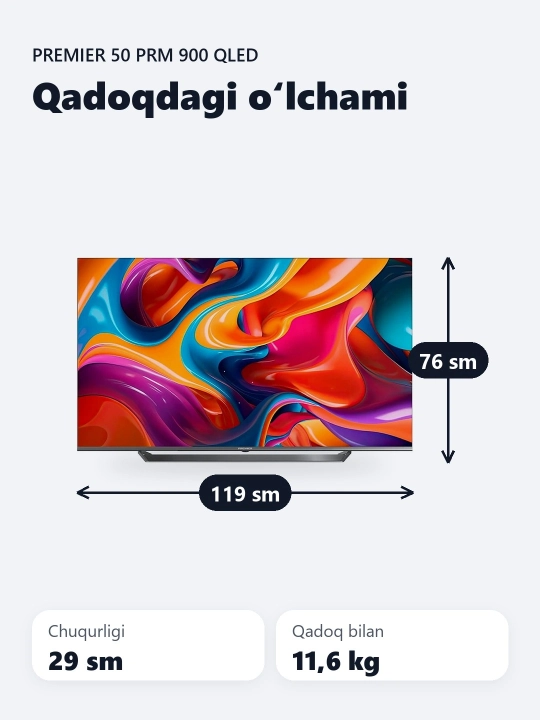 Смарт телевизор Premier 50 PRM 900 QLED 50"