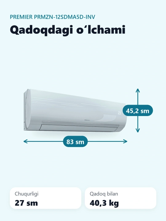 Konditsioner Premier ZOMIN PRMZN-12SDMA5D-INV