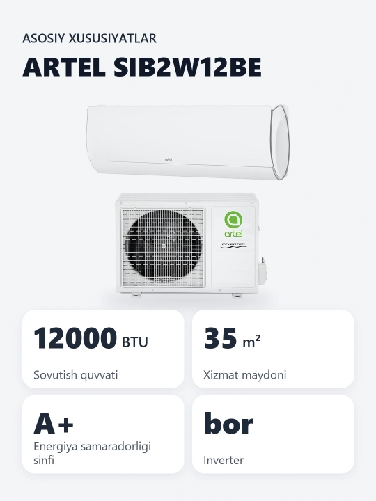 Artel Baraka Inverter SIB2W12BE konditsioneri
