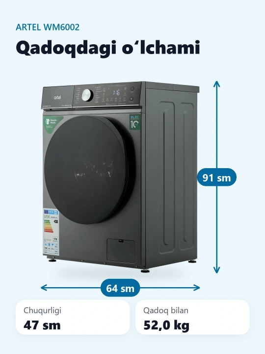 Стиральная машина ARTEL ART-WM 6002-PURE - 6 кг