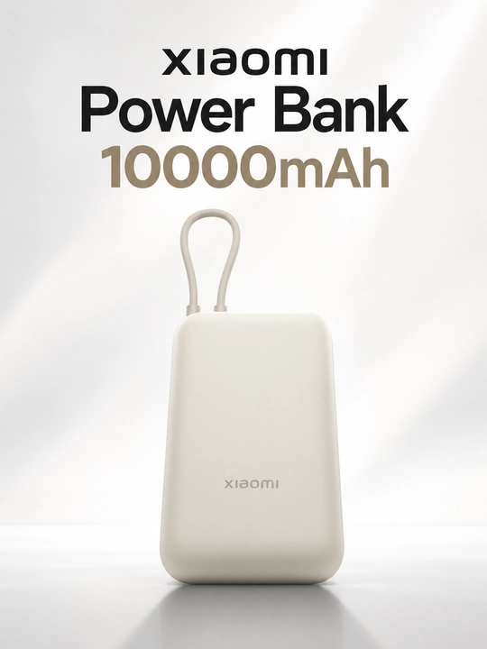 Портативный аккумулятор Xiaomi Power Bank 10000mAh (встроенный кабель) XIAOMI/MI 10 000 - 