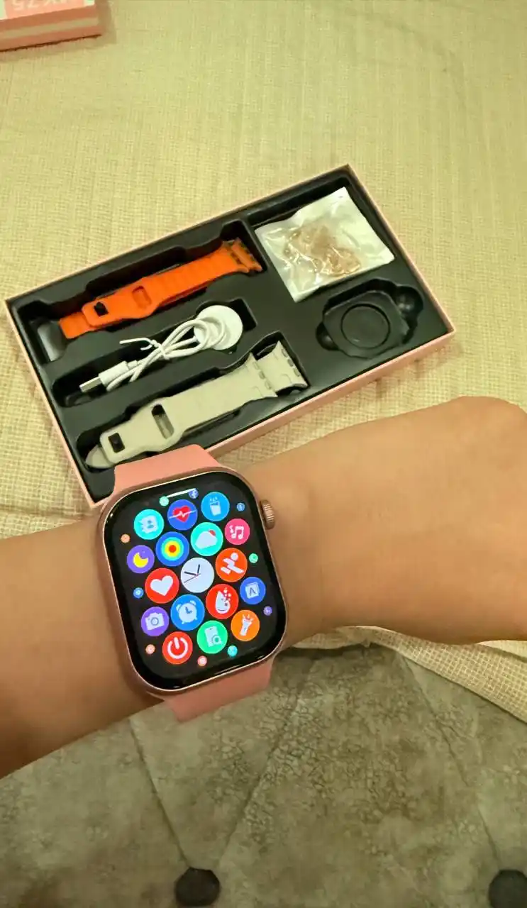 Smart Watch MK75 ayollar aqlli soati + taqinchoqlar sovg'a to'plami 3 xil remeshogi bilan