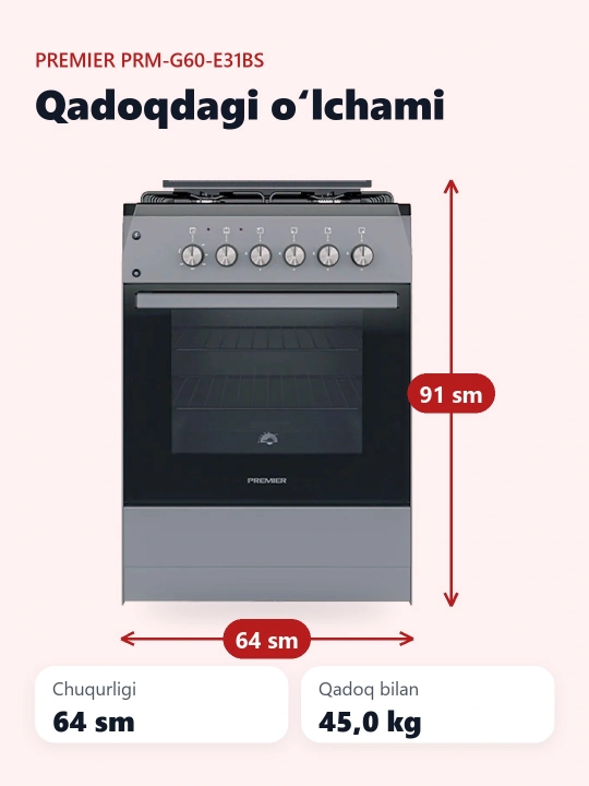 Gaz plitasi PRM-G60-E31BS