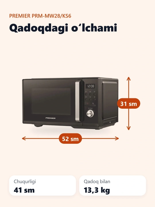 Mikroto'lqinli pech Premier PRM-MW28/KS5