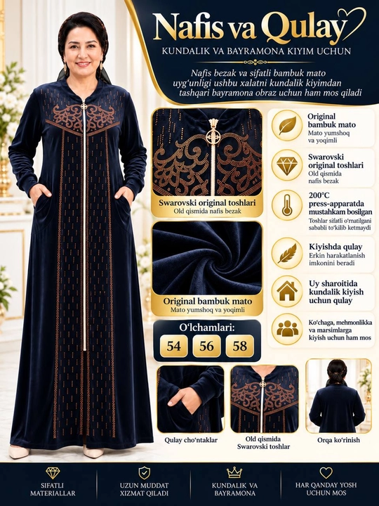 Ayollar uchun bambuk xalat - 