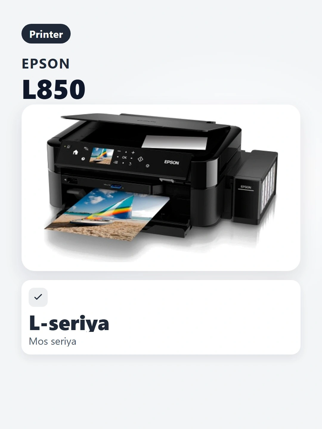 Purkovchi printer Epson L850