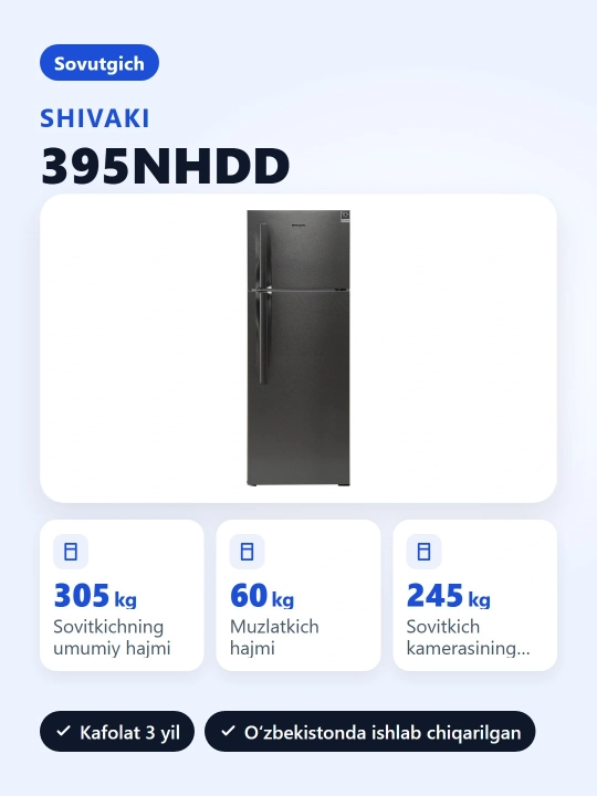 Sovitkich Shivaki 395NHDD 305 l Inverter