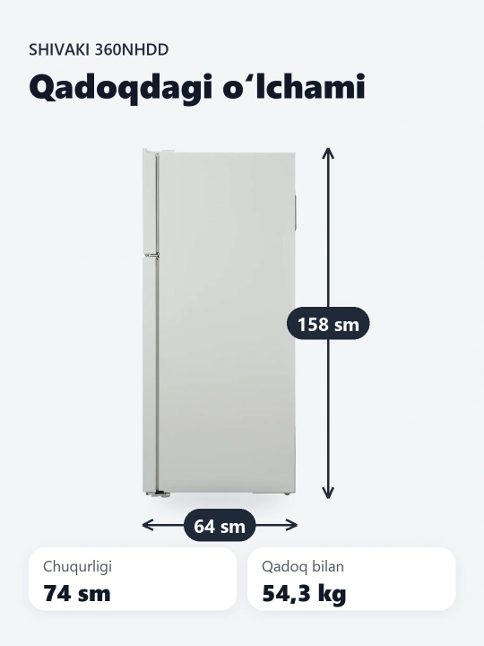 Shivaki 360NHDD Inverter 278 l