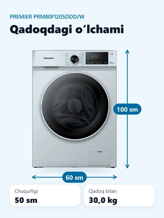 Kir yuvish mashinasi PRM80F1205DDD/W