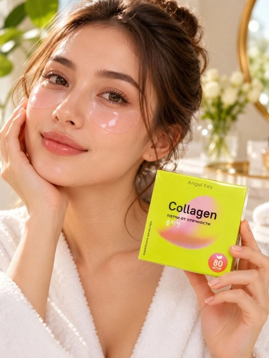 Гидрогелевые патчи для глаз Angel Key Collagen, с коллагеном