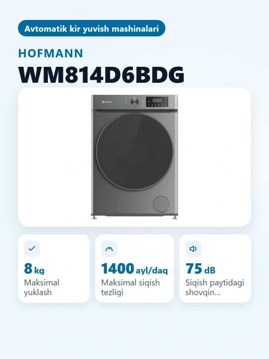 Kir yuvish mashinasi Hofmann WM814D6BDG