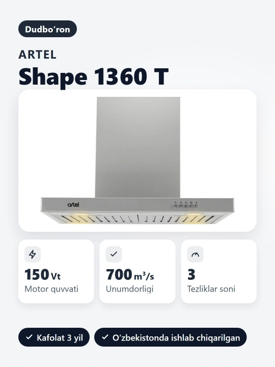 Dudburon Artel Shape 1360 T 700 m/soat, mexanik