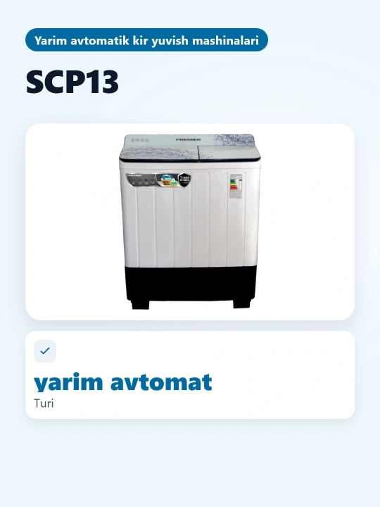 Yarim avtomatik kir yuvish mashinasi PRMWM07-SCP13