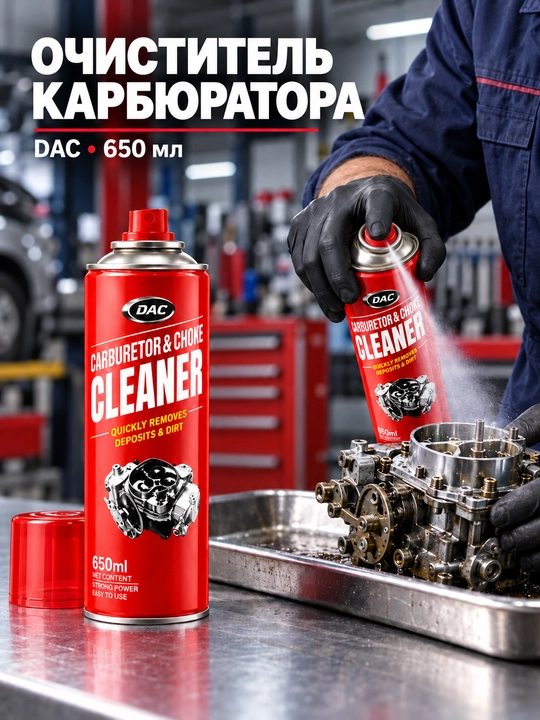 DAC karbyurator tozalagichi, kir va qoldiqlarni tozalash uchun aerozol, 650 ml - 