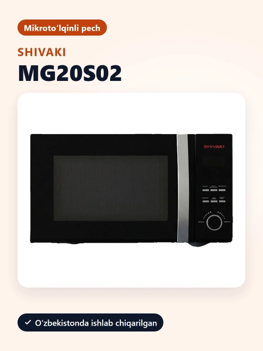 Shivaki-MG20S02 Mikroto'lqinli pech