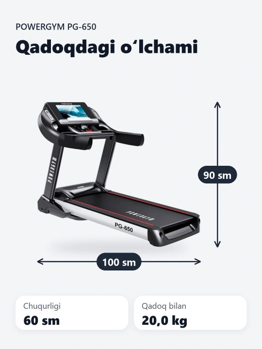 PowerGym PG-650 yugurish yo‘lagi