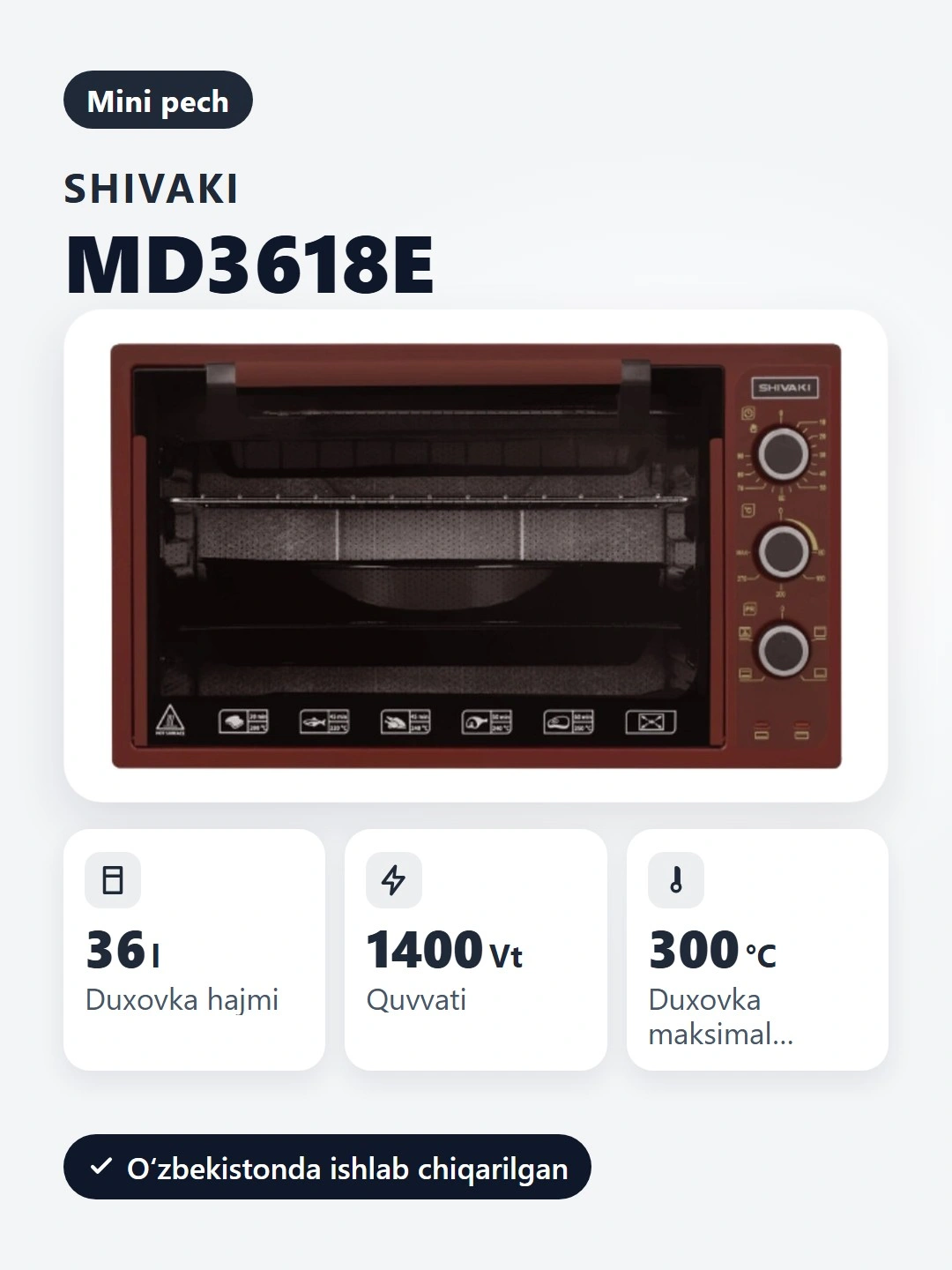 Mini pech Shivaki MD-3618E