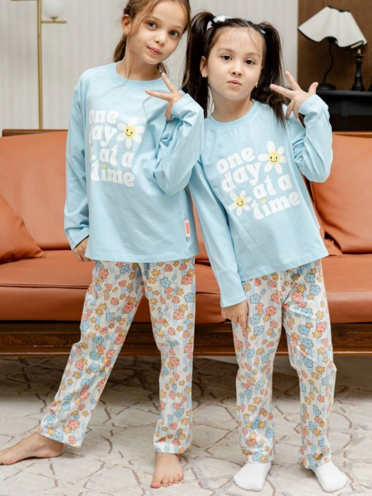 Pijama, qizlar uchun pijama, 2 3 4 5 6 7 8 9 yosh qizlaga, pijama dvoyka - 