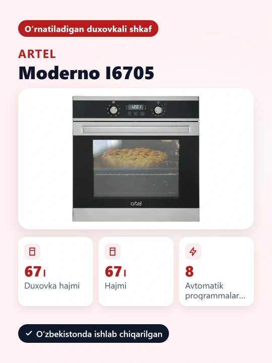 ARTEL MODERNO I6705 Inox pech shkafi