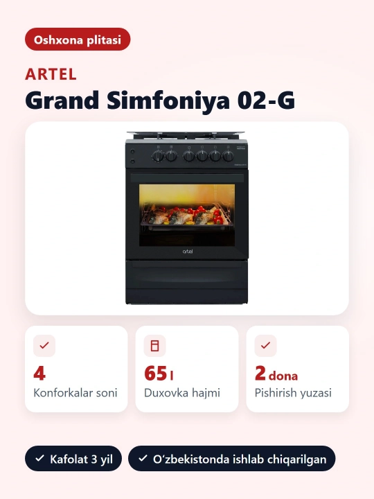 Gaz plitasi Artel Simfoniya 02-G