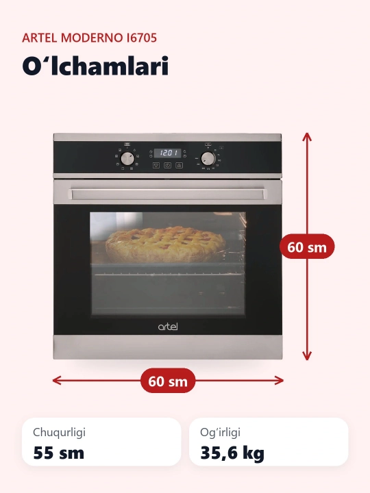 ARTEL MODERNO I6705 Inox pech shkafi