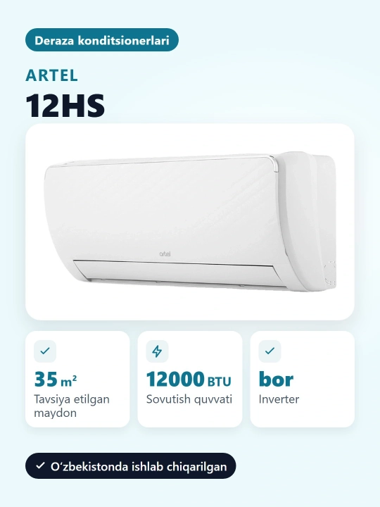 Konditsioner Artel Shahrisabz 12HS-S Inverter 130V Wi-Fi