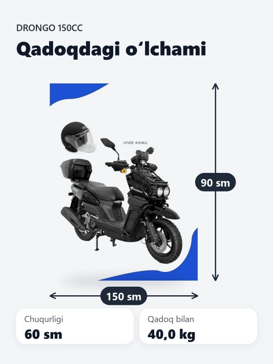 150 kub metr hajmli drongo TANK benzinli skuteri