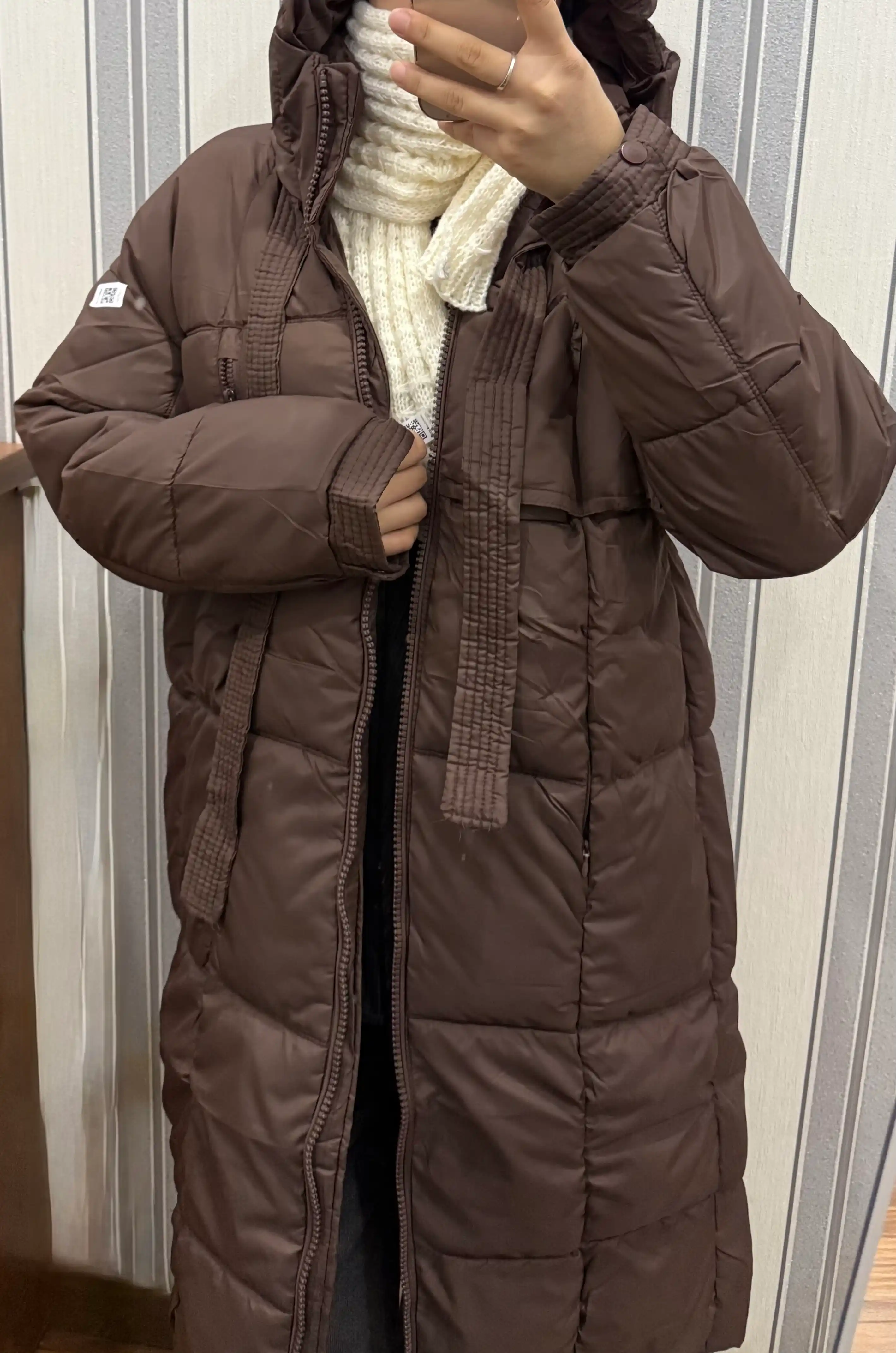 Ayollar uchun uzun qishki kurtka, kapyushonli, issiq va qalin, S–2XL