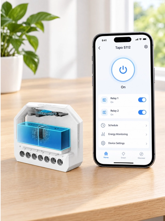 Умное реле TP-Link Tapo S112, 2 канала, 6А, Wi-Fi, Matter