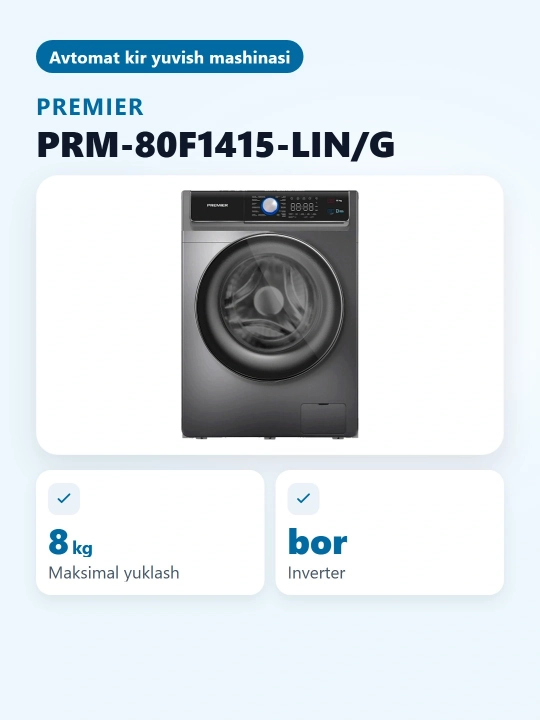 Автоматическая стиральная машина Premier PRM-80F1415-LIN/G