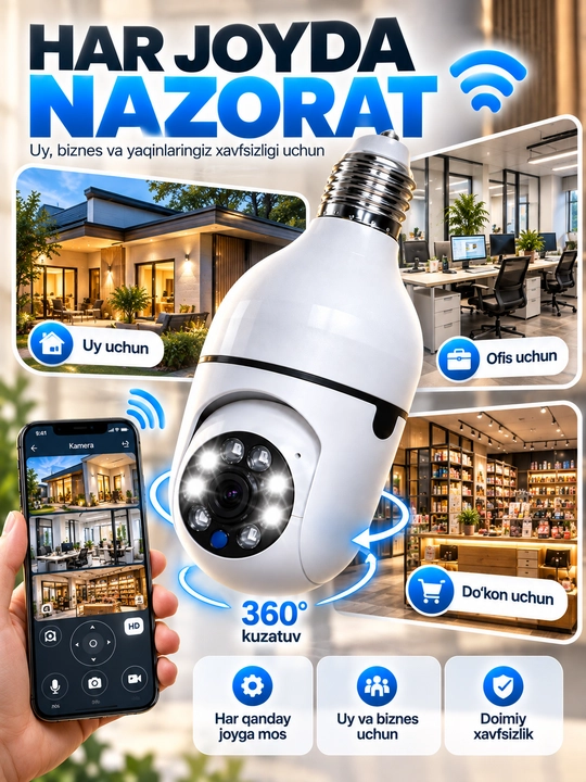 Камера видеонаблюдения, умная Wi-Fi камера, камера 360 Full HD