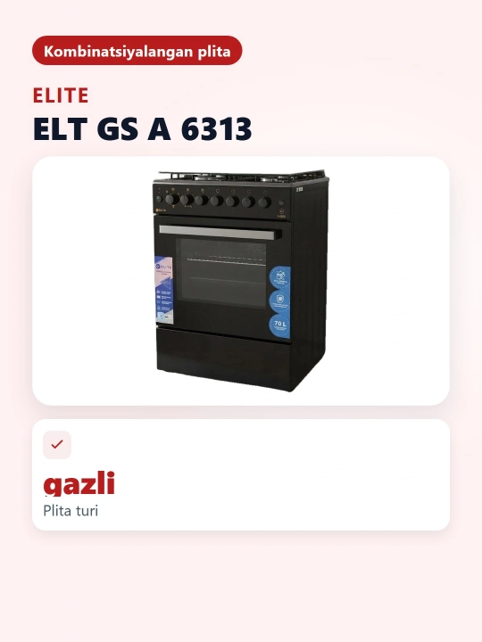 Gaz plitasi Elite ELT GS A6313