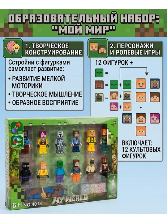 Детский конструктор Майнкрафт - 