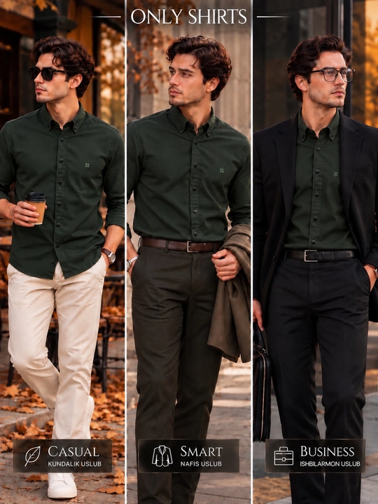 ONLY SHIRTS Erkaklar ko‘ylagi,uzun yengli ko‘ylak, kuzgi ko‘ylak
