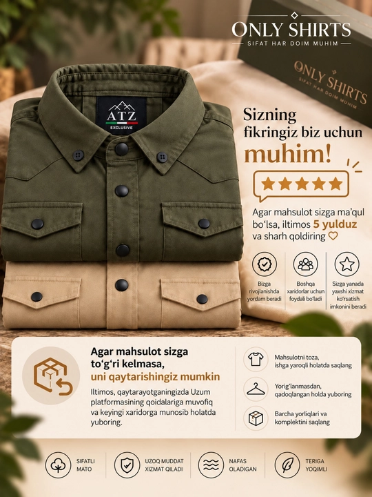 ONLY SHIRTS Kuzgi erkaklar ko‘ylagi, uzun yengli ko‘ylak