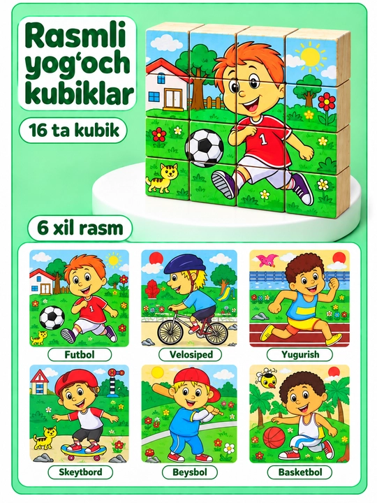 Rivojlantiruvchi o‘yinchoq, bolalar uchun o‘yinchoq - yog‘och boshqotirma, montessori - 